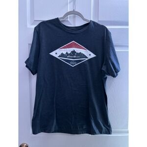 Eddie Bauer Shirt‎ Men's Size Large Blue Short Sleeve Graphic Print Tee Casual